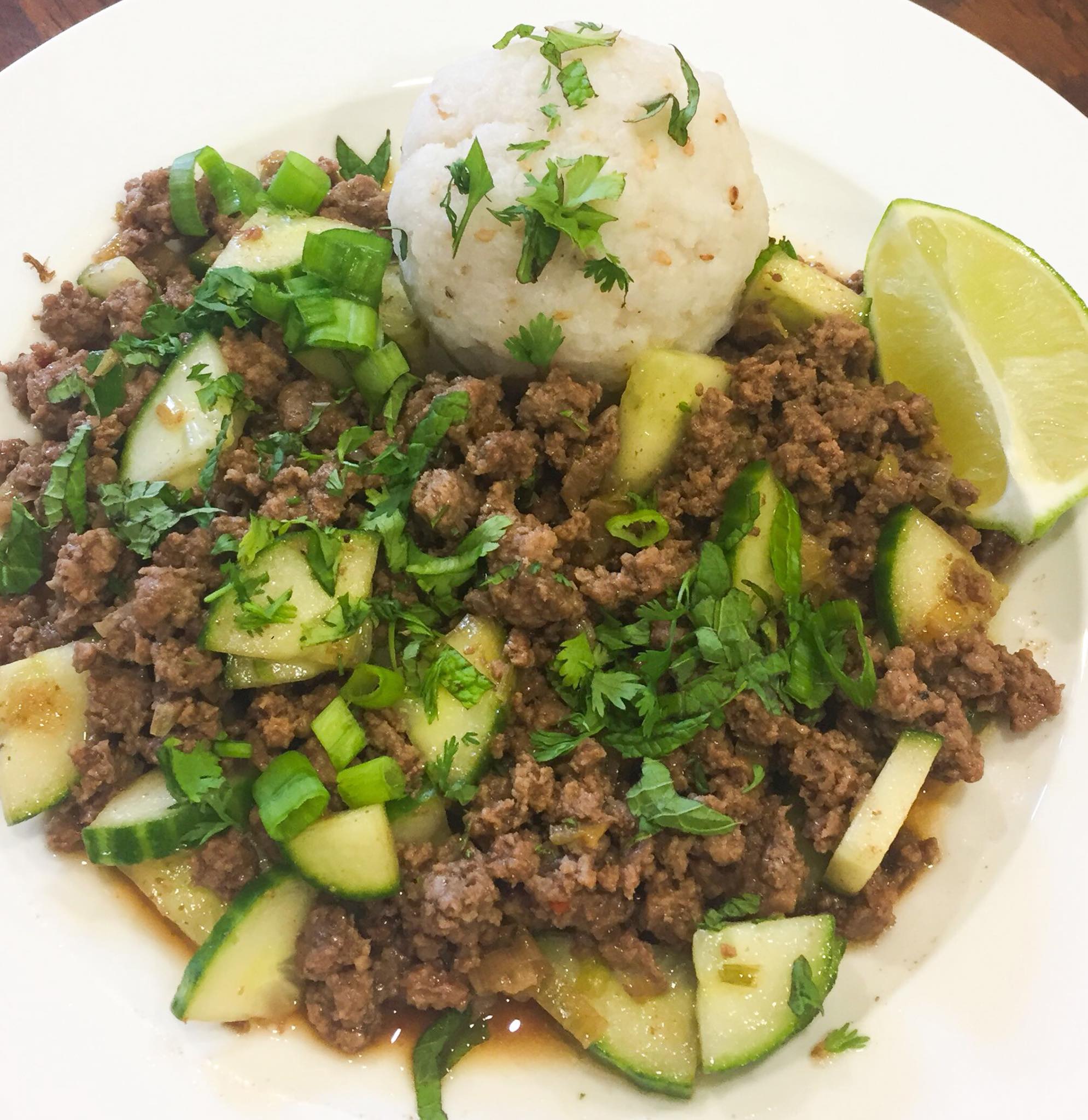 Soy-Glazed Beef with Cucumber and Sticky Rice – Owens Dining Labs